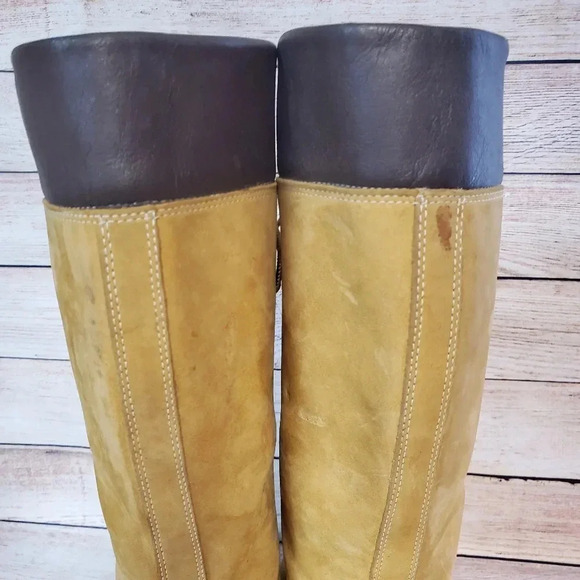 Timberland Women's 7 M Tan Nubuck Leather Waterproof 14" Knee High Lace Up Boots - Picture 6 of 12